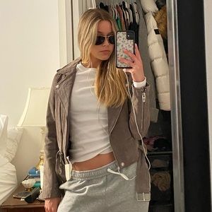 SUEDE LEATHER JACKET XS